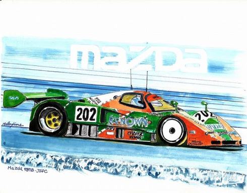 マツダ車の水彩画】Mazda 787B（202号車） | MAZDA BLOG